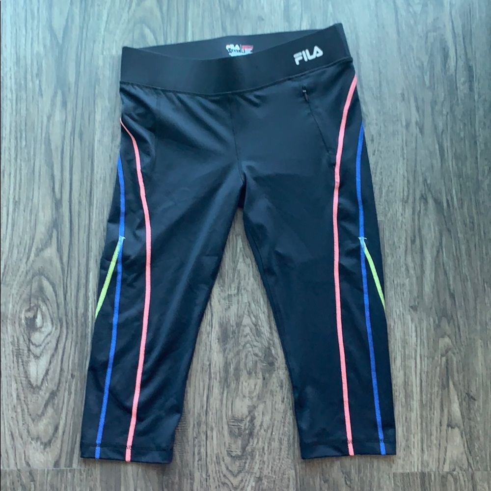 FILA Sport Black Piped Crop Pants